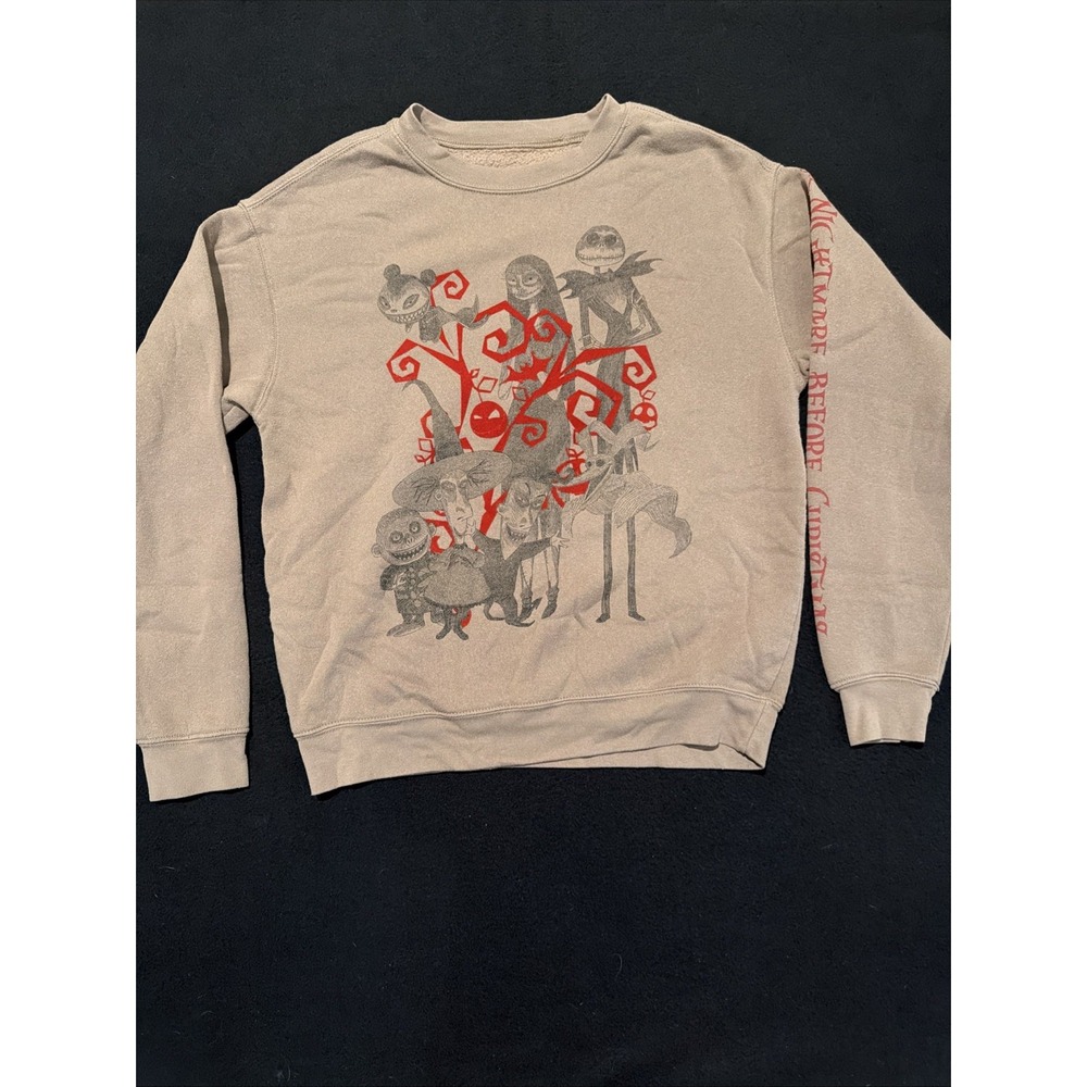 Disney Sweatshirt Women Medium Brown The Nightmare Before Christmas Fleece